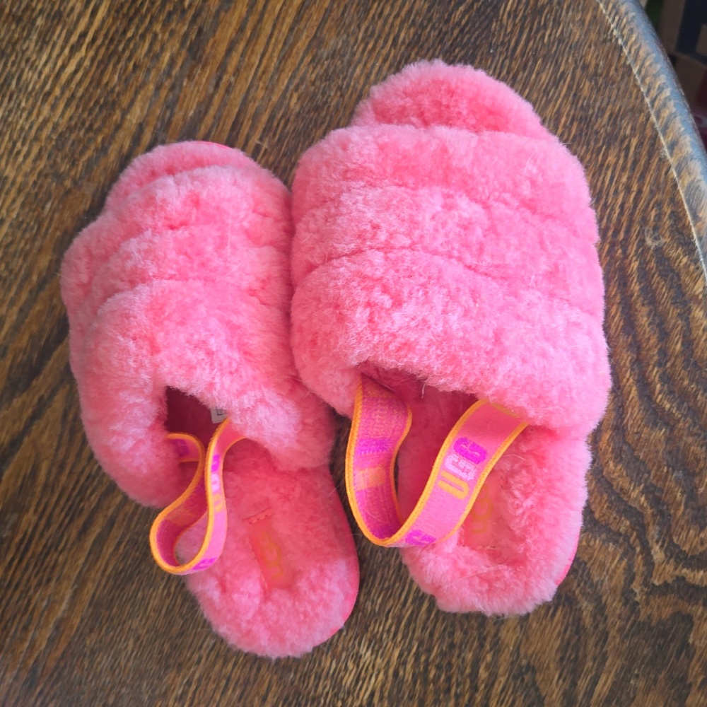 UGG lamb fur slippers kids 12